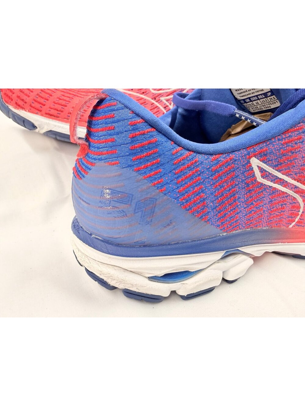 Mizuno Wave Rider 23 Womens Size 11.5 Red Blue Walking Running Shoes Sneakers - Picture 3 of 9